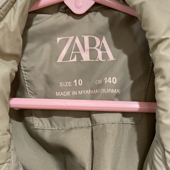 ZARA Girls Green Quilted Jacket Size 10 - Picture 2 of 6